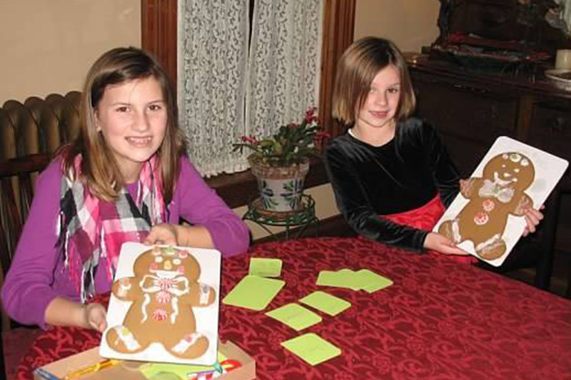 Appreciative kids with gingerbread