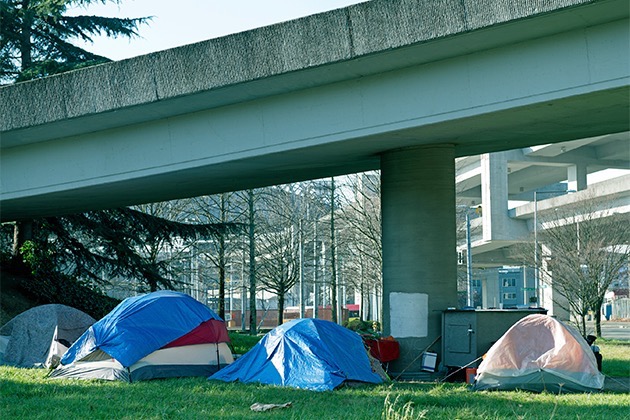 Seattle homeless living in tents under freeway