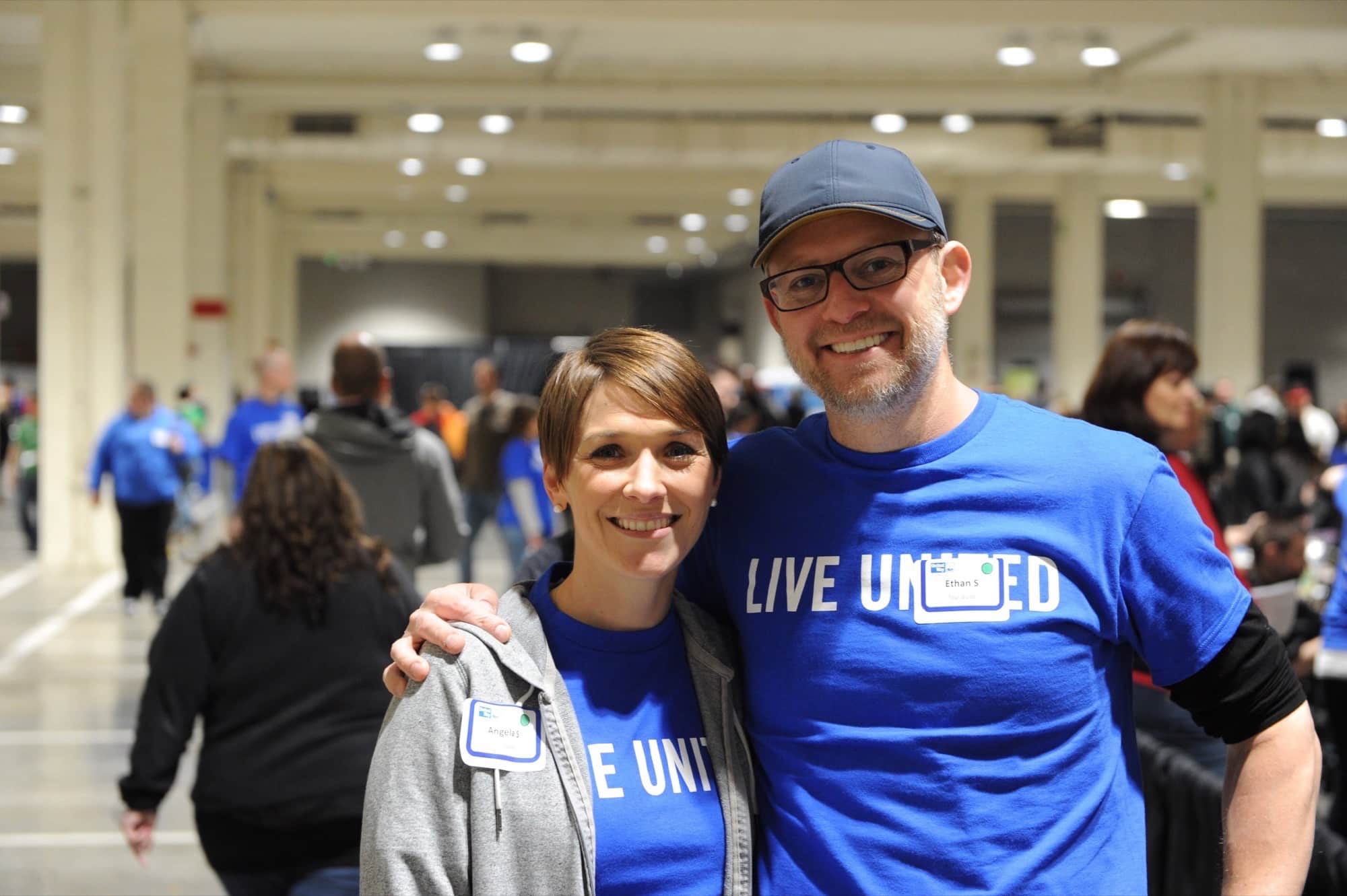 Board members Angela Stowell and Ethan Stowell take a break from being tour guides