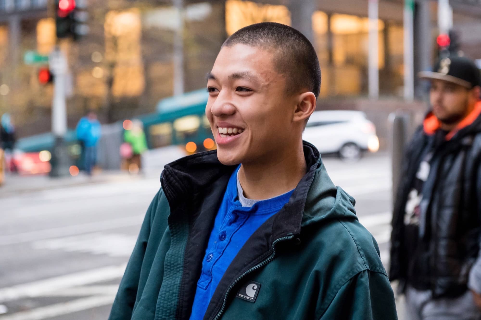 Larry Lu, a youth being reconnected